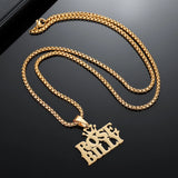 Personalized Name Necklace With Crown 18K Gold-Plated Stainless Steel Pendant