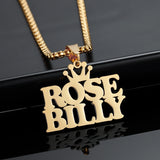 Personalized Name Necklace With Crown 18K Gold-Plated Stainless Steel Pendant
