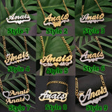 Custom Name 3D Pendant Necklace 18K Plated Stainless Steel Chain