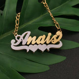 Custom Name 3D Pendant Necklace 18K Plated Stainless Steel Chain