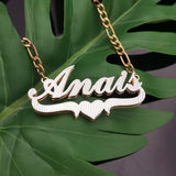 Custom Name 3D Pendant Necklace 18K Plated Stainless Steel Chain