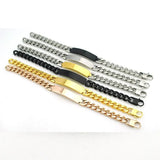 Nameplate Bracelets Men Stainless Steel Charm Bracelet