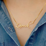 Nameplate Necklace Stainless Steel Box Chain Personalized Pendant Necklace