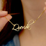 Nameplate Necklace Stainless Steel Box Chain Personalized Pendant Necklace