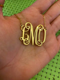 3 Initial Maxi Necklace Personalized Nameplate Jewelry Choker