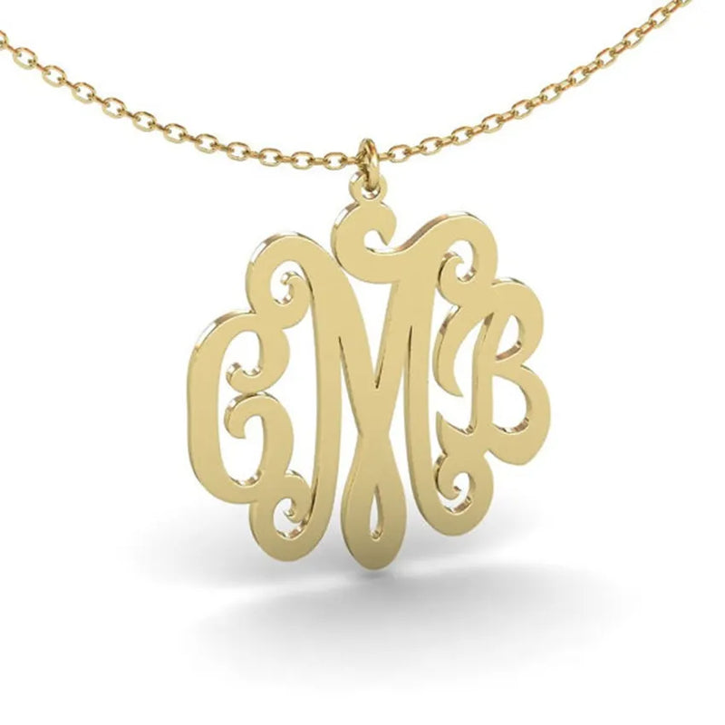 3 Initial Maxi Necklace Personalized Nameplate Jewelry Choker