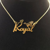 Name Necklace Horse and Unicorn Stainless Steel for Couple Gift