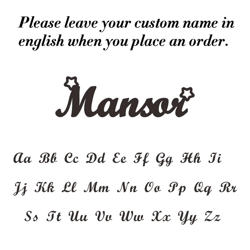 Girls Nameplate Necklace Personalized Letter Pendant Stainless Steel Jewelry