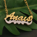 Personalized Nameplate Heart Necklace 3D Pendant