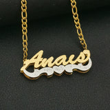 Personalized Nameplate Heart Necklace 3D Pendant