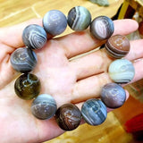 Nanjing Yuhuashi Agate Chalcedony Bracelet for Men and Women