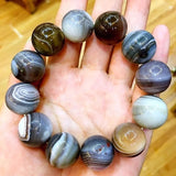 Nanjing Yuhuashi Agate Chalcedony Bracelet for Men and Women