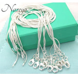 925 Silver Chain 1mm Snake Necklace - 5 Pcs/Batch (16-30 Inches)