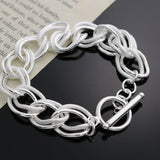 925 Sterling Silver Double Twist Chain Bracelets for Women Party Wedding Jewelry