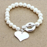 925 Silver Charm Bracelet with 8MM Beads for Women