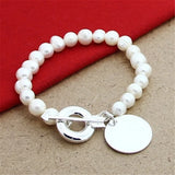 925 Silver Charm Bracelet with 8MM Beads for Women