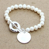 925 Silver Charm Bracelet with 8MM Beads for Women