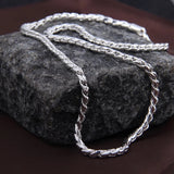 925 Silver Necklace 5MM Snake Chain Unisex Bone Pendant Jewelry 20in