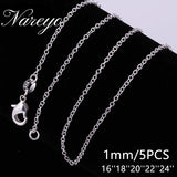 925 Silver 5pcs 40-60cm Chain Necklaces For Women