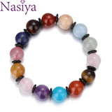Gemstone Round Beads Bracelets for Women - Lapis Red Agate Crystal Bangles