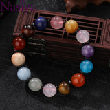 Gemstone Round Beads Bracelets for Women - Lapis Red Agate Crystal Bangles