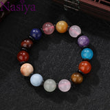Gemstone Round Beads Bracelets for Women - Lapis Red Agate Crystal Bangles