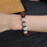 Gemstone Round Beads Bracelets for Women - Lapis Red Agate Crystal Bangles