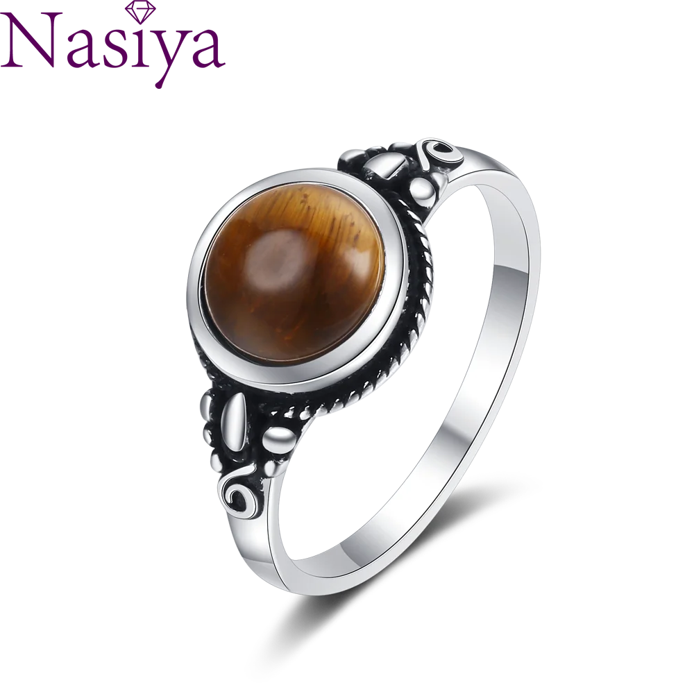 Tiger Eye Ring 8MM Vintage Style Engagement Wedding Gift