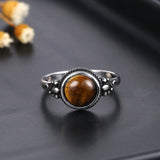 Tiger Eye Ring 8MM Vintage Style Engagement Wedding Gift