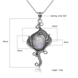 Nasiya Moonstone Necklace Pendant Women's 925 Silver Vintage Jewelry