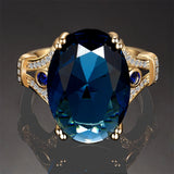 Nasiya Finger Ring with Big Aquamarine Stones