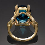 Nasiya Finger Ring with Big Aquamarine Stones