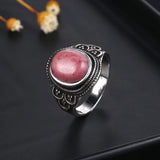 Nasiya Ring Oval Natural Tiger Eye Jewelry for Women Men