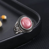 Nasiya Ring Oval Natural Tiger Eye Jewelry for Women Men