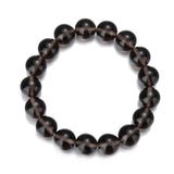Nasiya Smoky Quartz Beaded Bracelet 12MM Crystal Bangles Jewelry