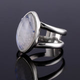 Nasiya S925 Silver Moonstone Engagement Ring for Women