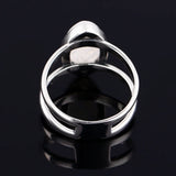 Nasiya S925 Silver Moonstone Engagement Ring for Women