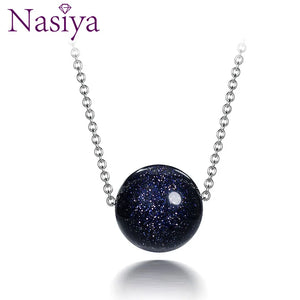 Nasiya Silver Pendant Necklace Sand Aventurine Stone