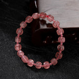 Strawberry Quartz Bracelet 7mm Sweet Beaded Bangle
