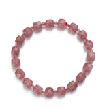 Strawberry Quartz Bracelet 7mm Sweet Beaded Bangle