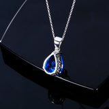 Nasiya Aquamarine Sapphire Water Drop Gemstone Necklace