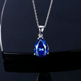 Nasiya Aquamarine Sapphire Water Drop Gemstone Necklace