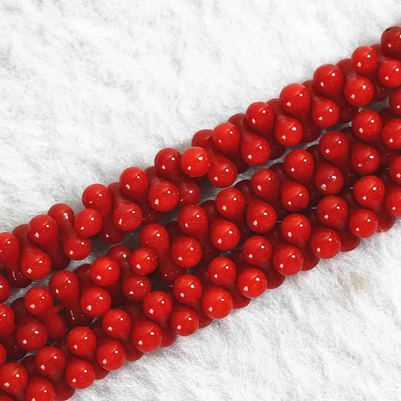 Red Coral 4*9mm Bone Shape Loose Beads for Jewelry Making 15inch