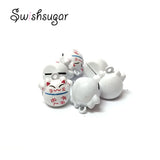Chinese Lucky Cat Cartoon Bell Charms for Pet Necklace