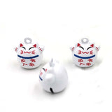 Chinese Lucky Cat Cartoon Bell Charms for Pet Necklace