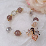 Green Jade Flower Agate Bracelet Multicolor Beaded Women's Jewelry