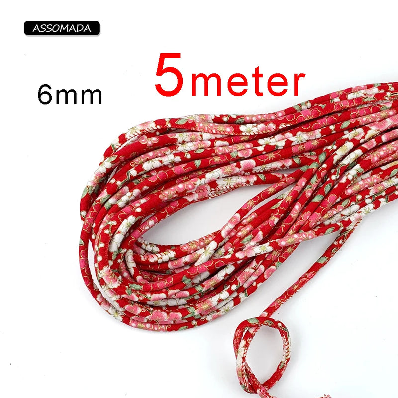 5m National Pattern Round Cotton Rope DIY Jewelry Accessories