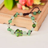 Natural Green Jade Butterfly Adjustable Bracelet Women Bangle