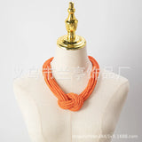 Bohemia Style Necklace Hand Beaded weave Retro multi-storey Rice Bead Necklace