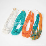 Bohemia Style Necklace Hand Beaded weave Retro multi-storey Rice Bead Necklace